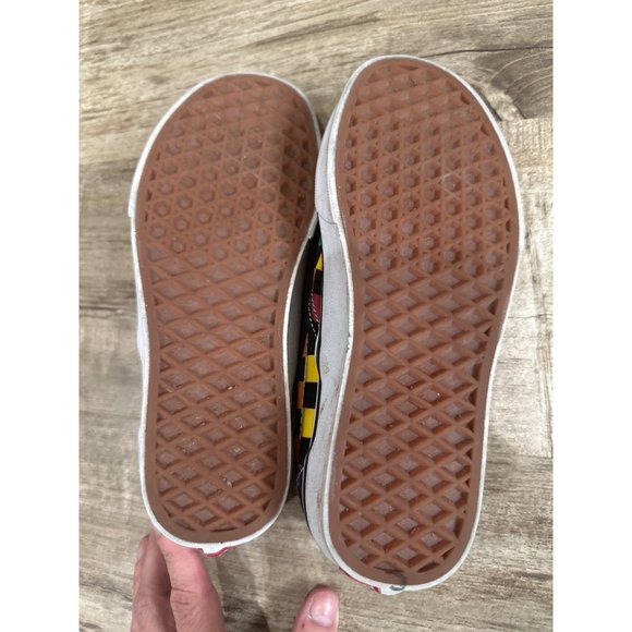 Vans Womens Rainbow Checkerboard Classic Slip On Shoes Sz 5 Multi Canvas Casual - Picture 4 of 5